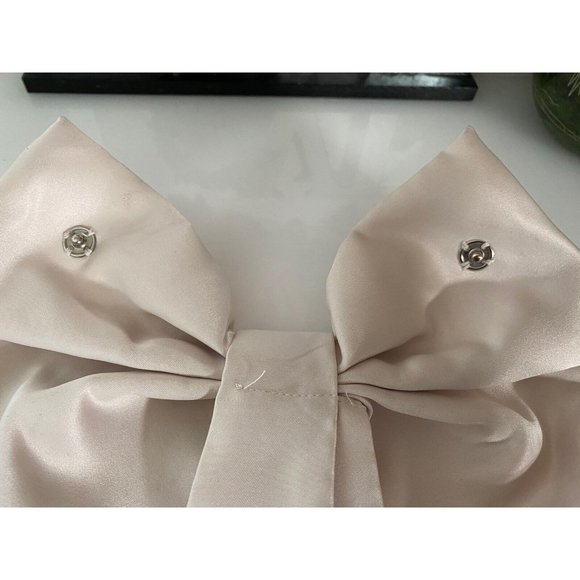 Vintage Large Satin Ivory Bow For Belt Formal Dress Hat Wedding or Belt 9"x10" - Picture 12 of 16